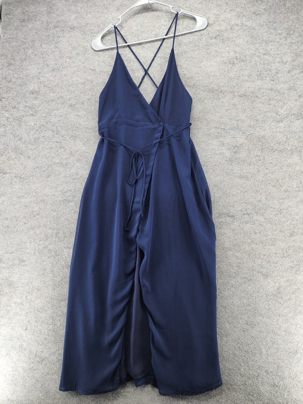 Lucca Dress Womens Small Sleeveless Wrap V Neck Blue